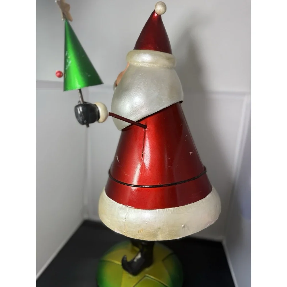 Vintage Style Metal Santa Claus Decor Wobble Bobble Body Collectible Festive 20